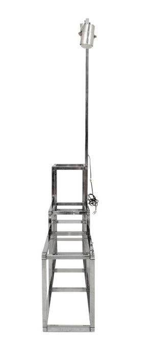 Baughman Style Chrome & Lucite Etagere Lamp (9651972407603)