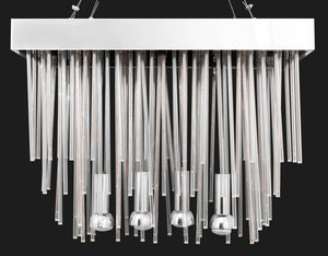 Modernist Fiber Optic and Chrome Chandelier (9460656341299)