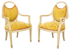 Jamie Drake Lacquered Transitional Armchairs, Pair (9579518296371)