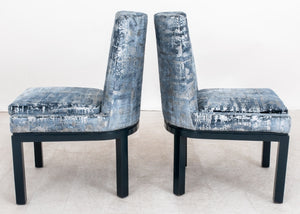 Pair of Vladimir Kagan Velvet Covered Key Chairs (9634265137459)