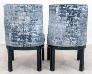 Pair of Vladimir Kagan Velvet Covered Key Chairs (9634265137459)