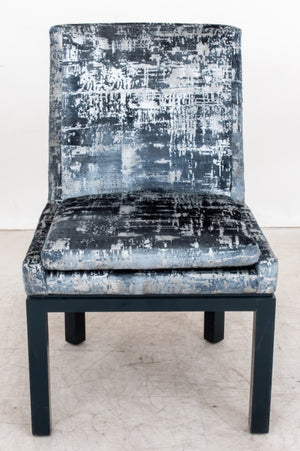 Pair of Vladimir Kagan Velvet Covered Key Chairs (9634265137459)