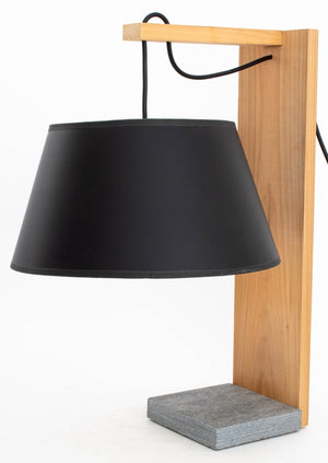 Contemporary Cherrywood and Slate Table Lamp (9612414812467)