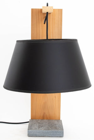 Contemporary Cherrywood and Slate Table Lamp (9612414812467)