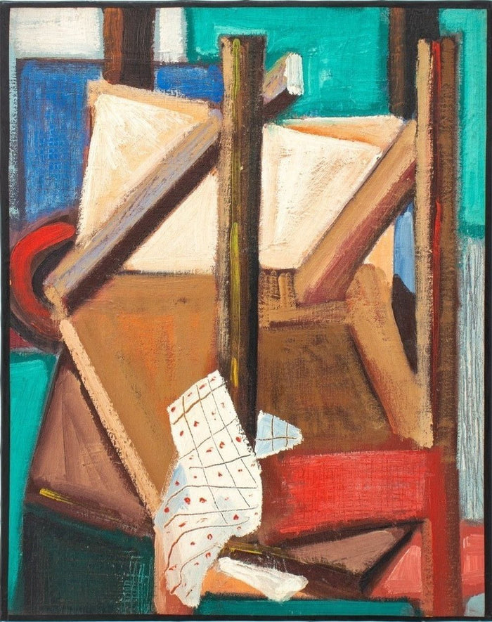 Post-Cubist Still Life Scene Oil on Canvas