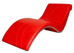 Contemporary Red Vinyl Covered Chaise Longue (9670108873011)