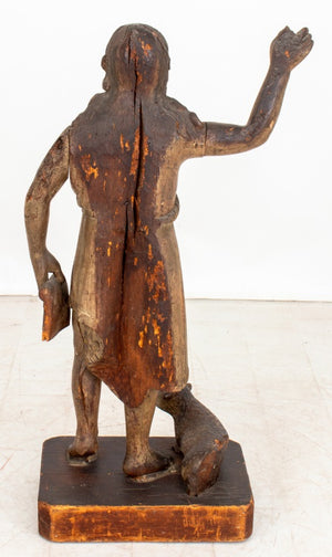 Saint John the Baptist Wood Sculpture, 19th Century (9678090731827)