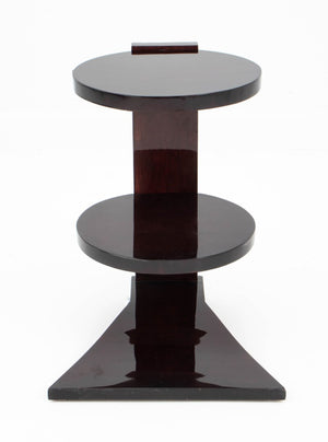 Leleu Style Art Deco Rosewood 2-Tiered End Table (9690138706227)