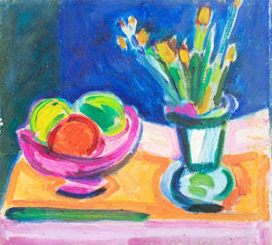 Howard Trafton Still Life of Fruit & Flowers Oil (9618714755379)