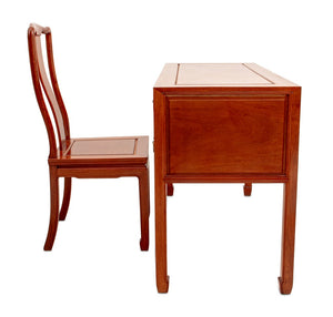 Asian Modern Style Walnut Desk and Chair (9648723394867)