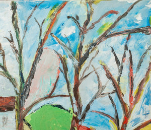 Harry Bleiweiss Cubist Landscape Oil on Canvas (9655305240883)