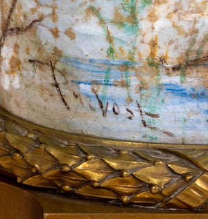 Prevost French Cylindrical Porcelain Lamps, Pair (9647916286259)