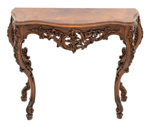 Louis XV Style Walnut Console Table (9690245792051)