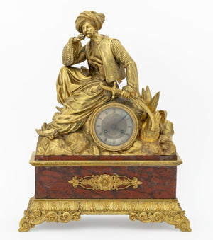 Charles X Gilt Bronze and Marble "Mamelouk" Clock (9670259933491)