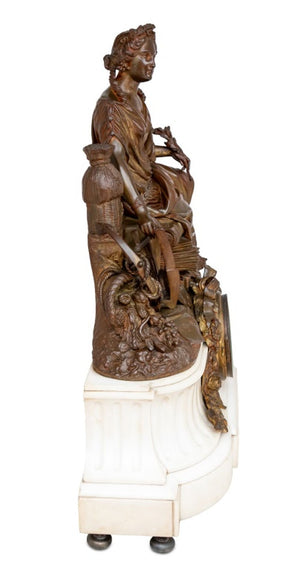 Napoleon III Bronze & Marble Figural Clock, 1870 (9892987666739)