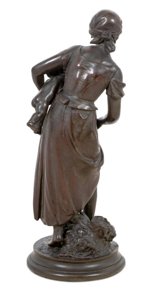 French School "Mother and Child" Bronze Sculpture (9642893050163)