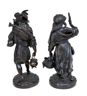 Auguste Carrier "Musicians" Patinated Bronze, Pair (9683368345907)