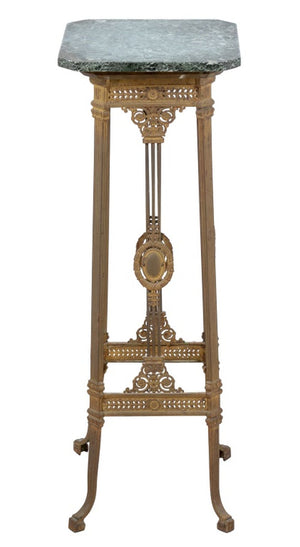 French Empire Style Gilt Metal and Marble Pedestal