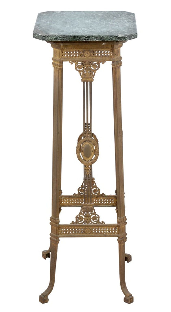 French Empire Style Gilt Metal and Marble Pedestal