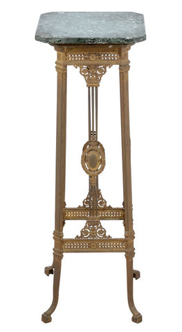 French Empire Style Gilt Metal and Marble Pedestal