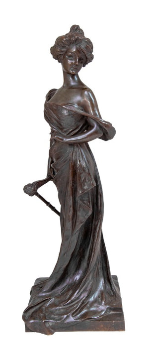 Georges Van der Straeten "The Harpist" Bronze (9638269321523)