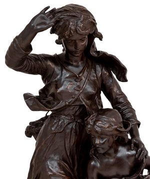 Hippolyte Moreau "Les Soeurs" Patinated Bronze (9642766532915)