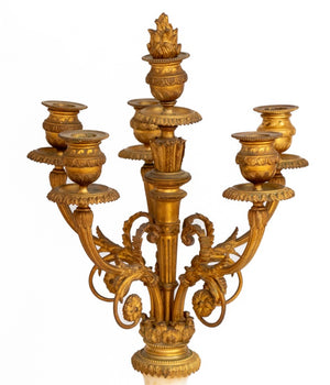 Louis XVI Ormolu and White Marble Candelabra, Pair (9647850422579)