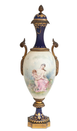 Sevres Blue Ground Porcelain Ovoid Vase (9690160824627)