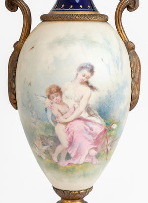 Sevres Blue Ground Porcelain Ovoid Vase (9690160824627)
