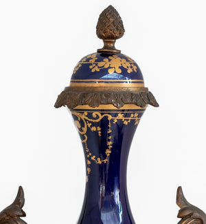 Sevres Blue Ground Porcelain Ovoid Vase (9690160824627)