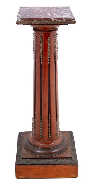 Louis XVI Style Mahogany and Marble Pedestal