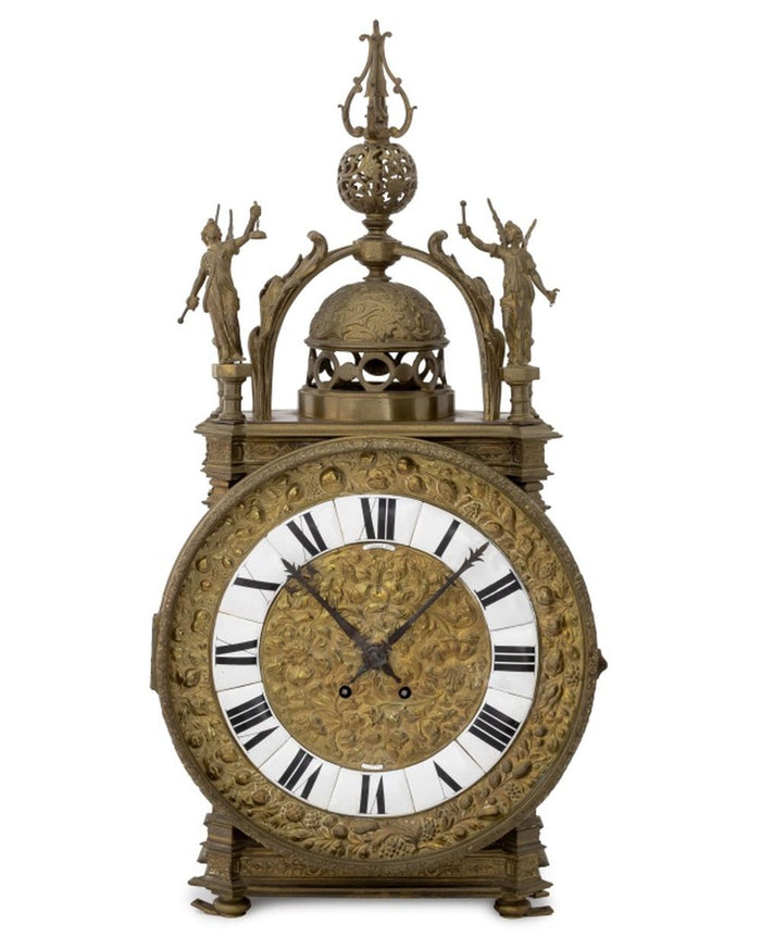LeRolle Regence Style Brass Pedestal Clock