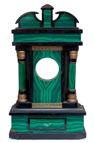 Russian Marble and Malachite Clock Stand