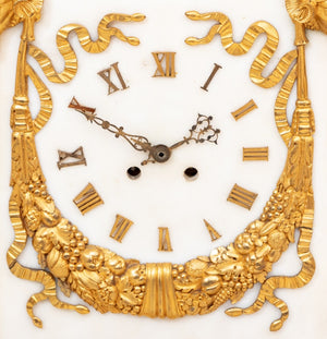 Louis XVI Style Ormolu Mounted White Marble Clock (9647838855475)