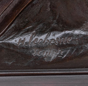 Henri Lechesne "Heron and Monkey" Patinated Bronze (9670286180659)