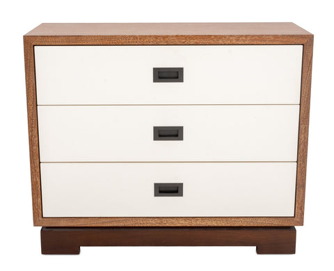 Altura Cerused Wood Chest of 3 Drawers