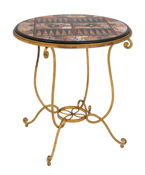Pietra Dura Specimen Marble Games Table (9641778544947)