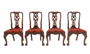 Portuguese Carved Mahogany Dining Chairs, 4 (9644401131827)