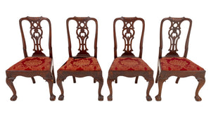 Portuguese Carved Mahogany Dining Chairs, 4 (9644401131827)