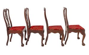 Portuguese Carved Mahogany Dining Chairs, 4 (9644401131827)