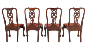Portuguese Carved Mahogany Dining Chairs, 4 (9644401131827)