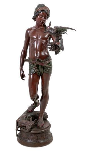 Emile Guillemin "The Falconer" Patinated Bronze (9641732768051)