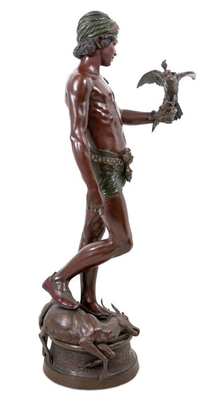 Emile Guillemin "The Falconer" Patinated Bronze (9641732768051)
