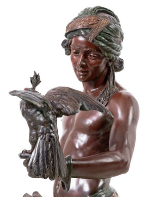 Emile Guillemin "The Falconer" Patinated Bronze (9641732768051)