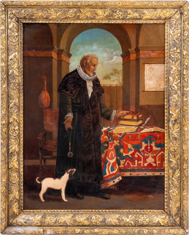 Italian School "The Antiquarian" Oil on Canvas