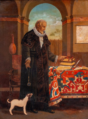 Italian School "The Antiquarian" Oil on Canvas (9678896267571)