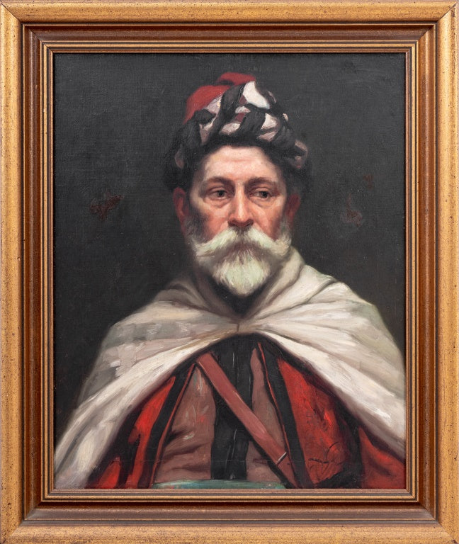 French School Portrait of an Ottoman Oil on Canvas
