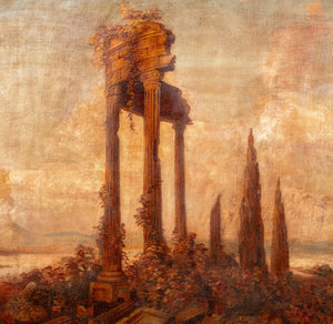 Italian School Bay of Naples Oil on Canvas (9643293475123)