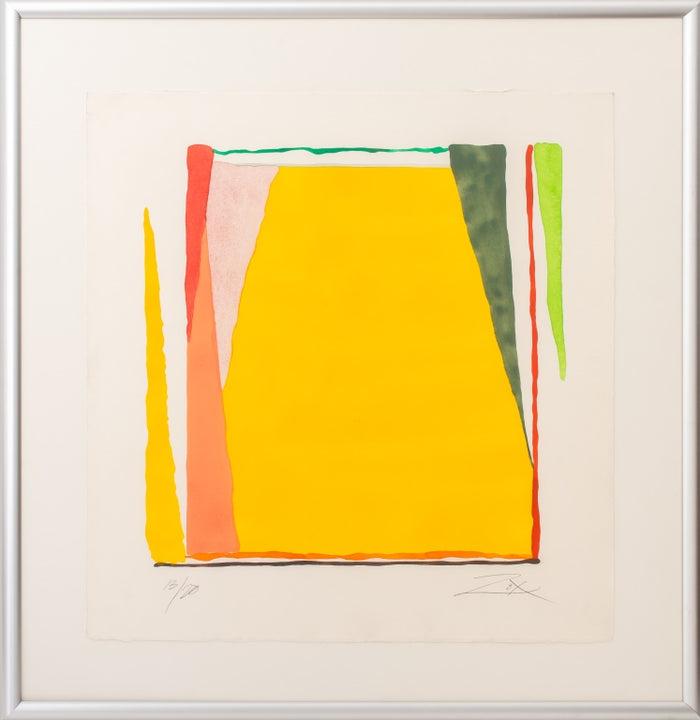 Larry Zox Abstract Composition in Yellow Porchoir