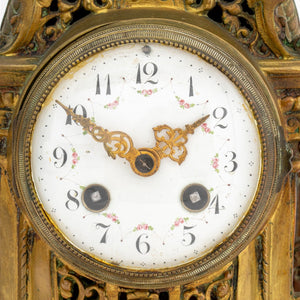 French Rococo Style Brass Mantel Clock, 19th C. (9771759698227)